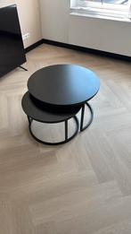 Salontafel 2 delig rond zwart, Huis en Inrichting, Tafels | Salontafels, 50 tot 100 cm, Verzenden, Rond, Nieuw