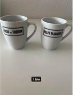 2 Koffiebekers met tekst, Glas of Glazen, Ophalen of Verzenden, Overige stijlen, Glas