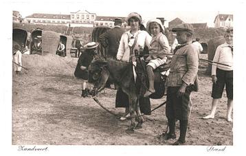 959387 Zandvoort ZH Strand Ezeltje 1914 Gelopen m postzegel beschikbaar voor biedingen