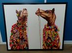 Schilderij met kamelen, kleurrijk, Ophalen, Zo goed als nieuw, Schilderij, 100 tot 125 cm