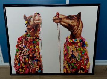 Schilderij met kamelen, kleurrijk beschikbaar voor biedingen