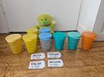 Tupperware rietjesbekers gekleurd dicht deksel, Huis en Inrichting, Keuken | Tupperware, Ophalen of Verzenden, Zo goed als nieuw