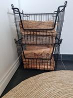 2 ijzeren Manden brocant landelijk shabby, Ophalen of Verzenden