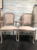 2 prachtige Brocante stoelen taupe queen ann set beige stoel, Klassiek hedendaags Brocante Queen Anne, Twee, Ophalen of Verzenden