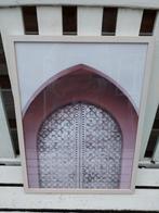 Mooie poster in lijst Marokkaanse deur in lila oud roze, Ophalen of Verzenden, A1 t/m A3