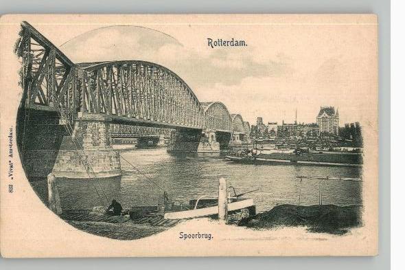 Rotterdam Spoorbrug Witte Huis VIVAT 832 TOPKAART, Verzenden, Voor 1920, Ongelopen, Zuid-Holland