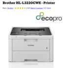 Nieuwe Brother HL-L3220CWE printer + extra set toners, Computers en Software, Printers, Ophalen, Printer, Nieuw, Zwart-en-wit printen
