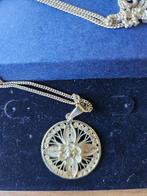 zilveren Filigraan bloem aan ketting (50 cm) uit Malta, Ophalen of Verzenden, Zo goed als nieuw, Zilver, Zilver