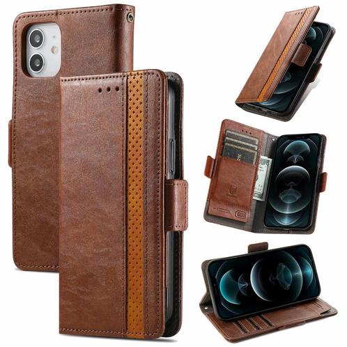 PU-leer Wallet Flip Case Set voor iPhone 12 Mini _ Dk. Bruin, Telecommunicatie, Mobiele telefoons | Hoesjes en Frontjes | Apple iPhone