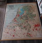 Oude schoolplaat/schoolkaart/wandkaart Nederland, groot, Antiek en Kunst, Antiek | Schoolplaten, Aardrijkskunde, Ophalen