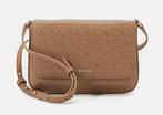 Calvin Klein Schoudertas crossbody tas beige 19x13x5 cm, Ophalen of Verzenden, Nieuw, Beige, Leer