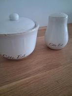 Cote Est suikerpotje en zoutstrooier, Ophalen of Verzenden, Gebruikt