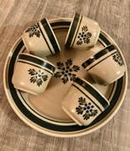 Vintage retro 5x kopjes boho taartschaal plateau groot bord, Huis en Inrichting, Keuken | Servies, Ophalen of Verzenden, Zo goed als nieuw