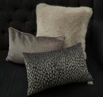 Set van 3 Luxe sierkussens MD/CLAUDI, NOBILIS, Huis en Inrichting, Ophalen of Verzenden, Zo goed als nieuw, Grijs, Vierkant