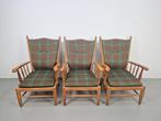 3 Vintage Scandinavisch Beuk spijl fauteuil mid century ‘60, Huis en Inrichting, Fauteuils, Ophalen, N, Minder dan 75 cm, Hout