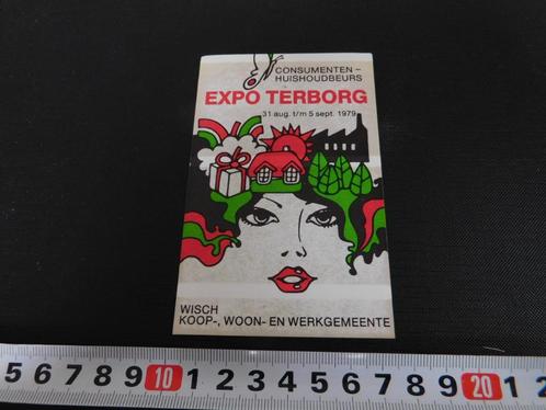 sticker EXPO Terborg 1979 consumenten Huishoudbeurs *, Verzamelen, Stickers, Zo goed als nieuw, Bedrijf of Vereniging, Ophalen