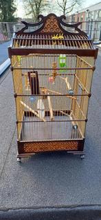Mooie rotan vogelkooi te koop, Ophalen, Zo goed als nieuw, Hout, Vogelkooi