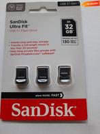 3 Stuks SanDisk 32 GB USB3.2 3-Pack USB 32GB 3Pack UltraFit, Computers en Software, USB Sticks, Nieuw, Ophalen of Verzenden, 32 GB