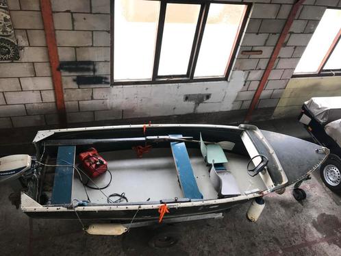 Aluminium Toerboot Verhoef 450, Watersport en Boten, Vis- en Consoleboten, Gebruikt, 10 tot 30 pk, 3 tot 6 meter, Benzine, Buitenboordmotor