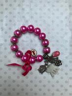 Pink Ribbon armband roze kralen bedels, Verzenden, Gebruikt, Roze