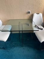 Glazen eettafel met 4 stoelen., Huis en Inrichting, Tafels | Eettafels, Ophalen, Nieuw, 50 tot 100 cm, Vijf personen of meer