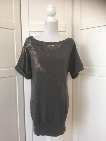 Guess zgan grijze lange sweat studs top, maat 36 S beschikbaar voor biedingen