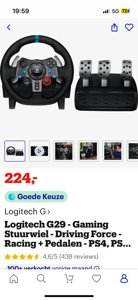 Logitech gaming stuur g29, Computers en Software, Joysticks, Zo goed als nieuw, Ophalen