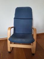 Ikea Poang Schommelstoel Blauw, Huis en Inrichting, Fauteuils, Ophalen, Hout, Gebruikt, 50 tot 75 cm