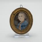 Portretminiatuur, 18e-eeuw heer, Antiek en Kunst, Kunst | Schilderijen | Klassiek, Ophalen of Verzenden