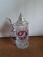 Vintage Kristallen Bierpul met Tinnen Deksel, Ophalen of Verzenden