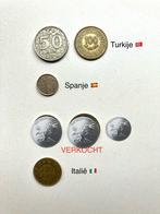 Muntjes los: Turkije | Spanje | Italië |, Postzegels en Munten, Munten | Europa | Euromunten, Overige waardes, Ophalen of Verzenden