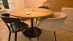 Ronde eiken tafel 120cm - Zwarte poot, Huis en Inrichting, Tafels | Eettafels, Ophalen, Rond, 100 tot 150 cm, 100 tot 150 cm