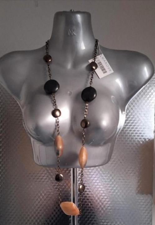 Manouk - ketting met hoorn en oliekralen, Sieraden, Tassen en Uiterlijk, Kettingen, Nieuw, Steen of Mineraal, Overige kleuren