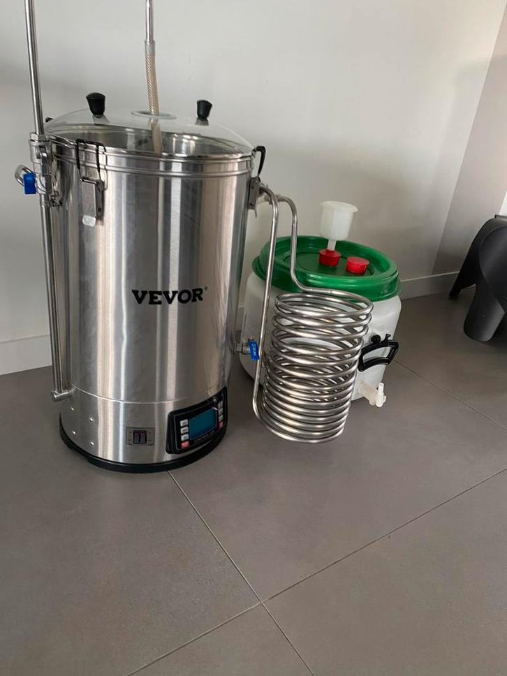 Bierbrouwketel 35L + Koelspiraal + Fermenteervat, Hobby en Vrije tijd, Feestartikelen, Gebruikt, Overige typen, Overige, Ophalen