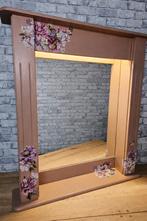 Spiegel met licht en versierd met bloemen, Ophalen, Zo goed als nieuw, Minder dan 100 cm, Rechthoekig