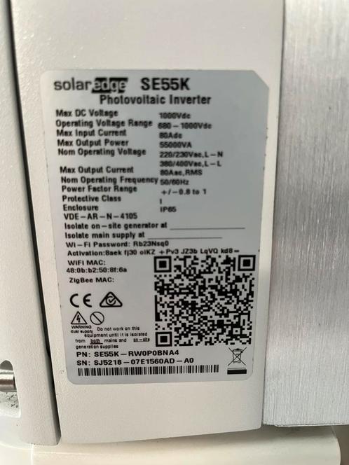 55 k solaredge omvormer, Doe-het-zelf en Verbouw, Zonnepanelen en Toebehoren, Zo goed als nieuw, Overige typen, Ophalen of Verzenden