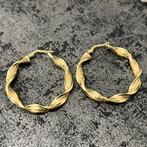 14k gouden oorbellen wokkels model nieuw, Ophalen of Verzenden