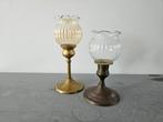Kaarsenhouders met glazen bolletje, Antiek en Kunst, Ophalen of Verzenden