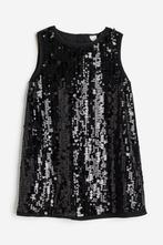 Leuk zwart pailletten jurkje maat 110., Kinderen en Baby's, Meisje, H&M, Ophalen of Verzenden, Zo goed als nieuw