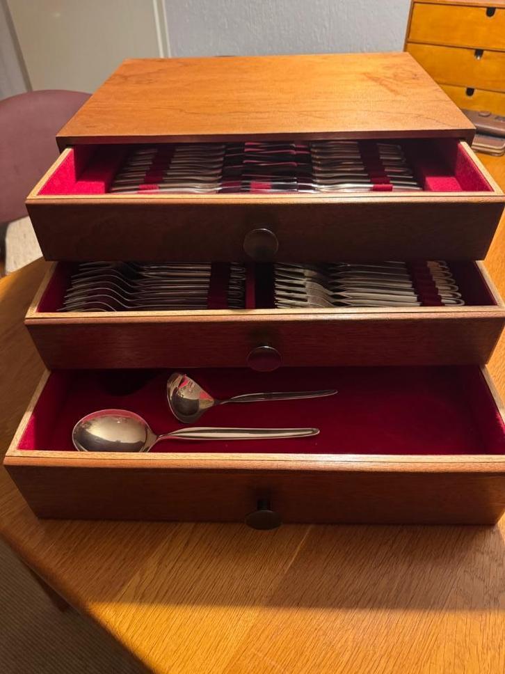 Zeldzaam WMF Zurich verzilverd (90) cassette 12-delig, Antiek en Kunst, Antiek | Bestek, Ophalen