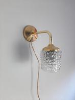 Wandlamp vintage glazen kap met nieuw armatuur, Zie omschrijving, Gebruikt, Verzenden, Zie omschrijving