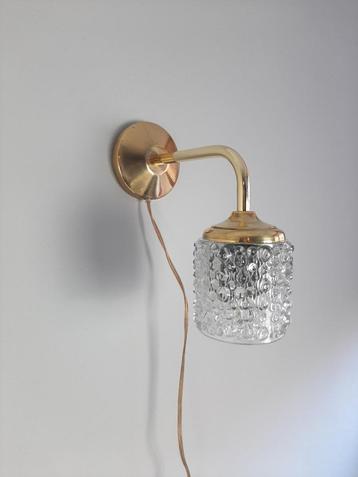 Wandlamp vintage glazen kap met nieuw armatuur  beschikbaar voor biedingen