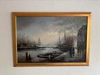 Groot mooi schilderij - olieverf op doek - haven - Arnhem, Ophalen