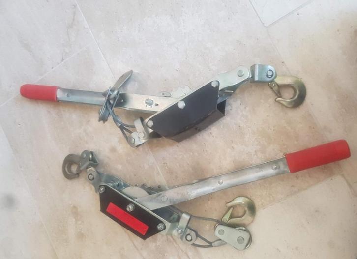 2x Staaldraadtakel Lier takel auto boot krik strop handratel, Doe-het-zelf en Verbouw, Lieren en Takels, Zo goed als nieuw, Handmatig