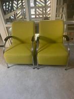 Fauteuil Chroom De Ploeg Stof met wol Gispen Look 2 stuks, Huis en Inrichting, Ophalen, 75 tot 100 cm, Zo goed als nieuw, Metaal
