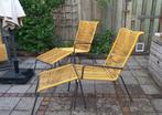 2 tuinstoelen / ligstoelen met losse voetenbank, Tuin en Terras, Tuinstoelen, Ophalen, Zo goed als nieuw, Kunststof, Stapelbaar