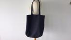 Donkerblauwe grote leren schoudertas/shopper, Ophalen of Verzenden, Zo goed als nieuw, Blauw, Shopper