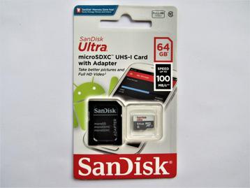SanDisk Ultra micro SD kaart 64GB nieuw beschikbaar voor biedingen