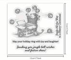 Clear stamp, house mouse, kerst, jongleren met kerstbellen, Ophalen of Verzenden, Nieuw