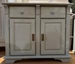 Antiek kastje, vintage kast, klein oud dressoir halkast VdlM, Ophalen, 1 of 2 laden, 50 tot 100 cm, Zo goed als nieuw